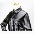 stand collar leather jacket